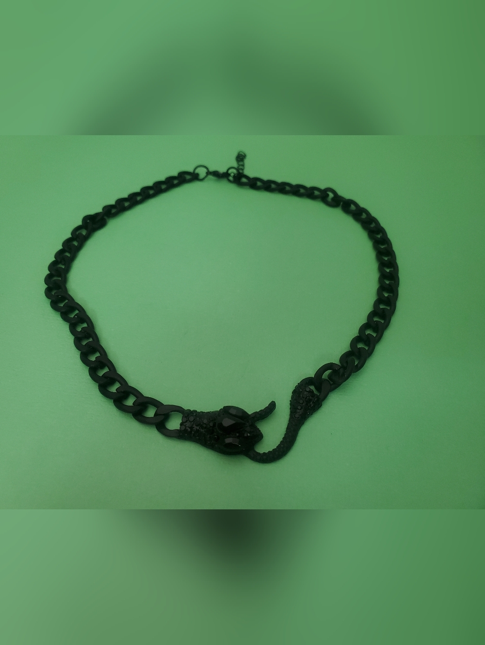 Black Snake Biting Tail Metal Chain Choker